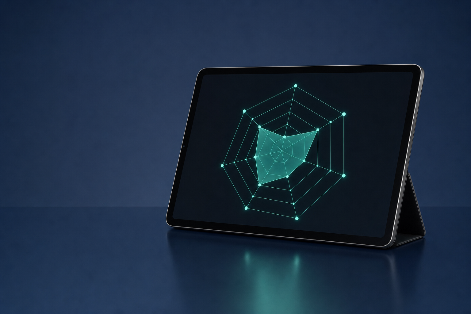 Tablet showing an assessment radar report